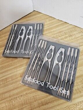 Lot of 2 Global Decor Seafood Tool Sets 4 Crackers 12 Picks New In Box
